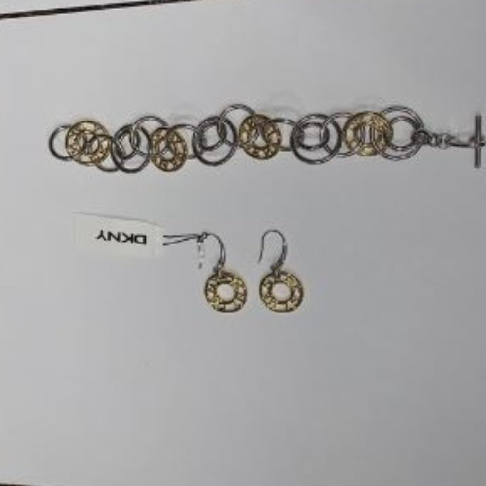DKNY Bi-color bracelet and earrings set - Picture 3 of 7